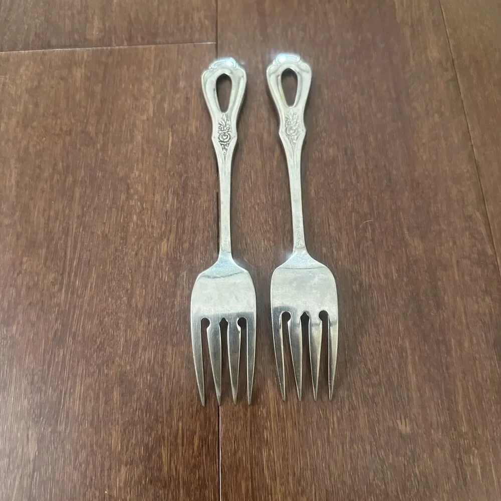 Toujours Oneida Stainless Steel Heirloom Cube Mark 2 Salad Forks